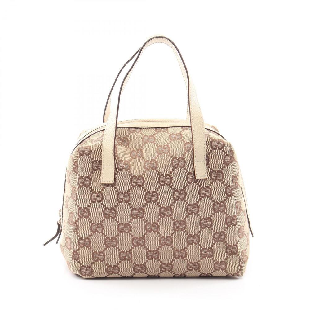 Gucci Joy GG Canvas Leather Satchel Tan Brown